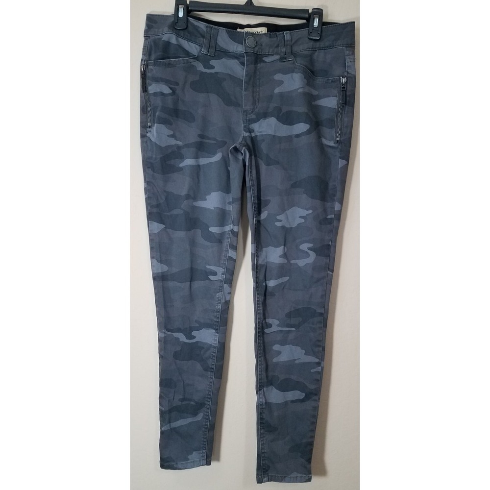 Democracy Pants Women size 12P Ab Technology Skinny‎ Stretch Gray Camo